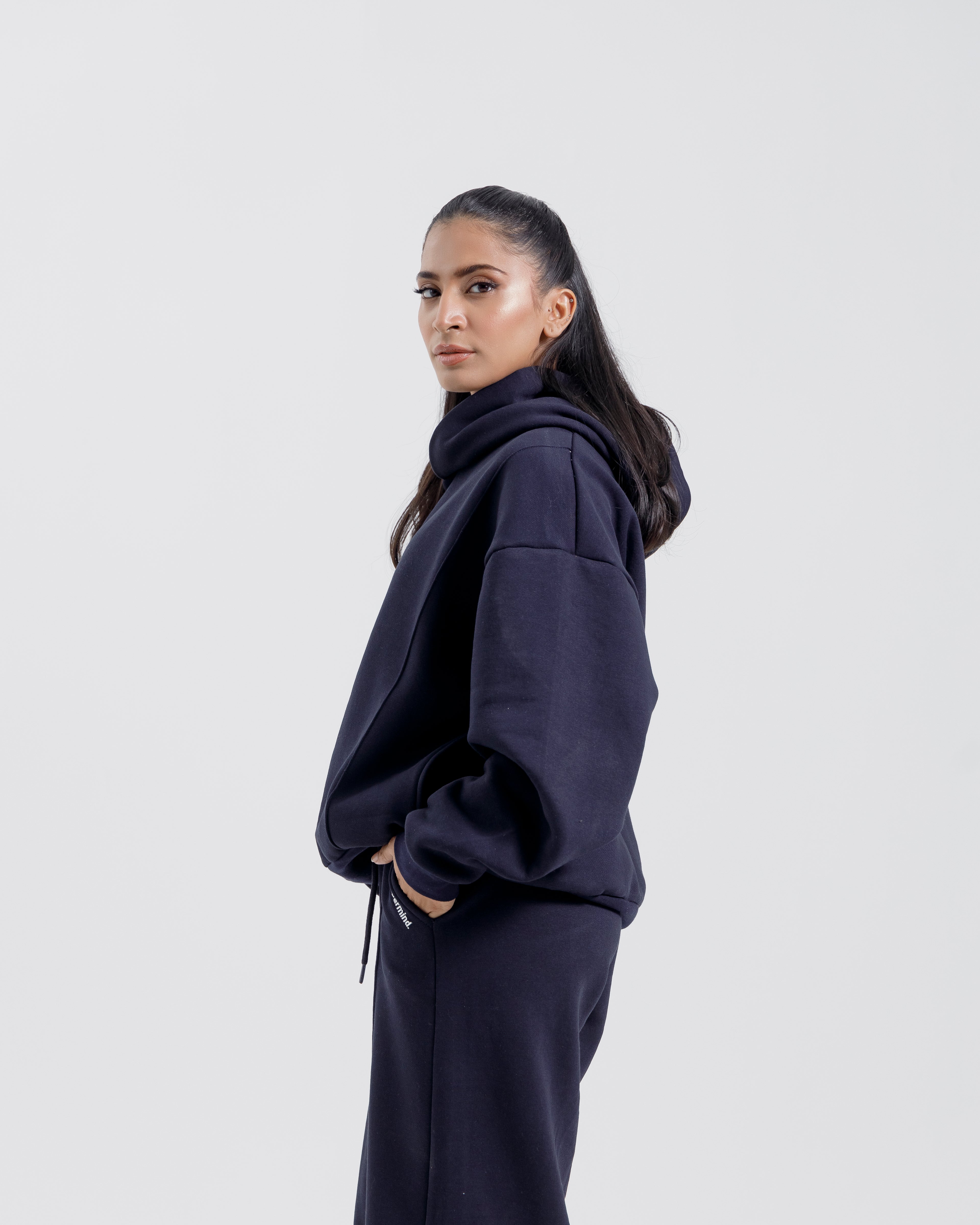 Nevermind Essentials volume I | Navy Blue Hoodie fleece Co-ord set.