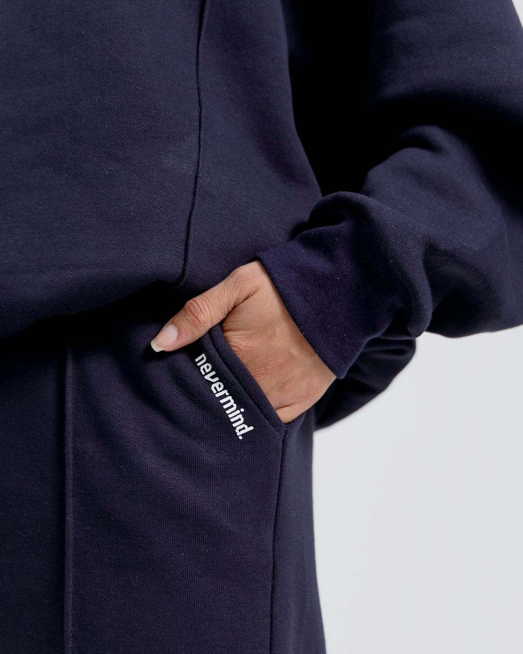 Nevermind Essentials volume I | Navy Blue Hoodie fleece Co-ord set.