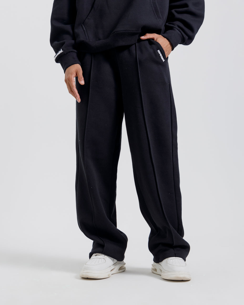 Nevermind Essentials volume I|Black Wide legged Pant for hoodie sets