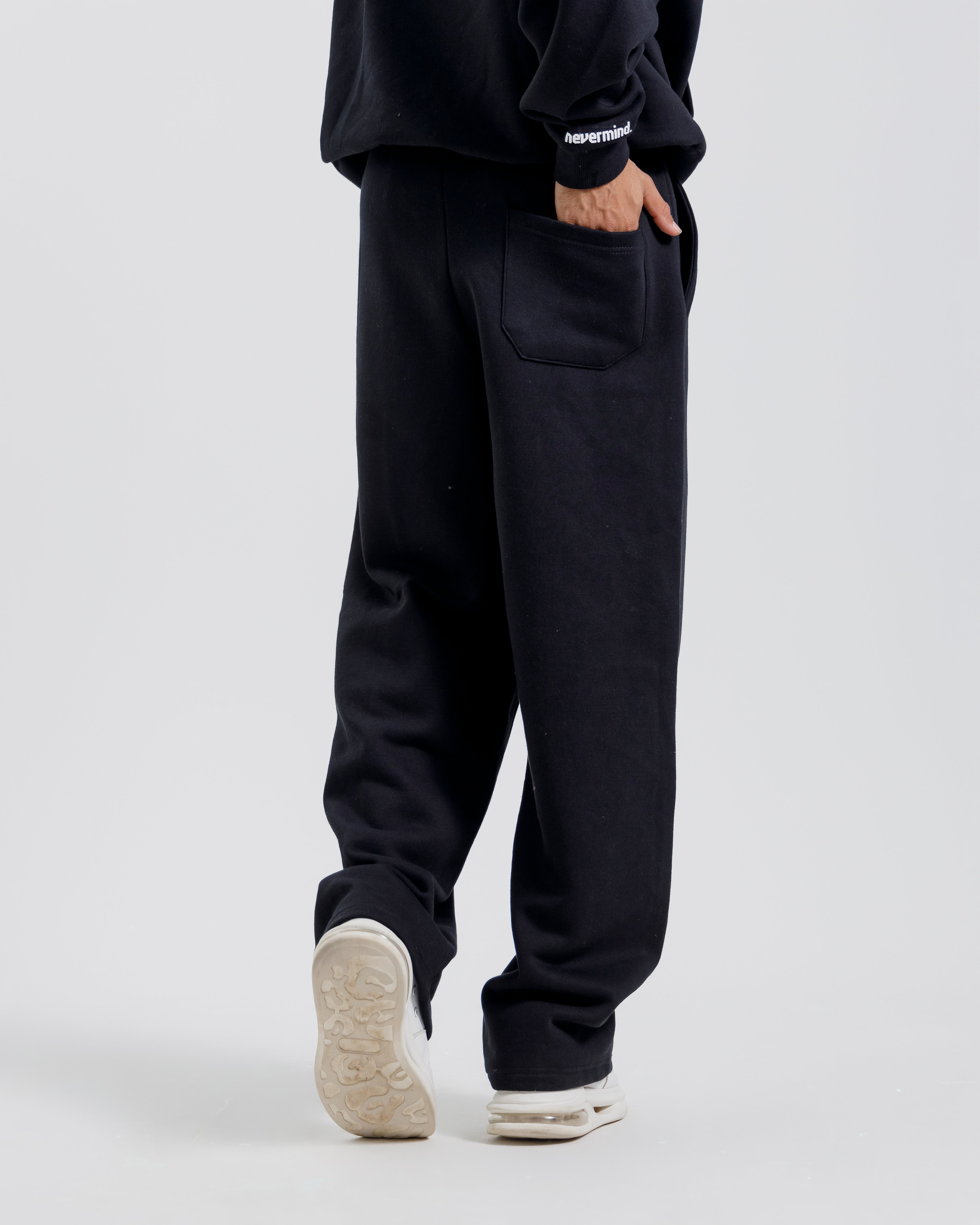 Nevermind Essentials volume I|Black Wide legged Pant for hoodie sets