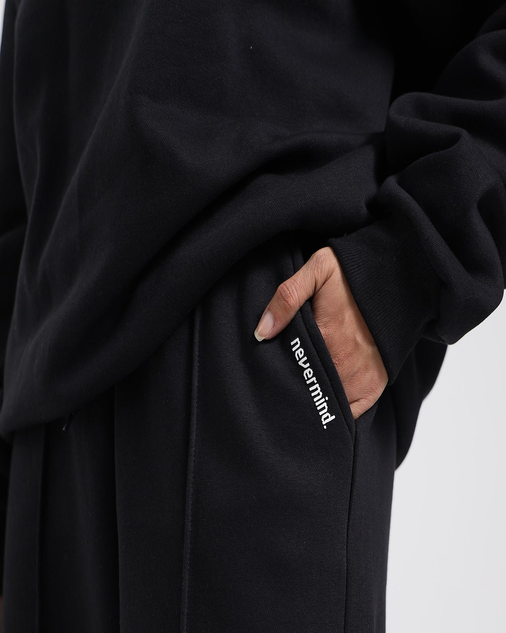 Nevermind Essentials volume I|Black Wide legged Pant for Qtr zip set