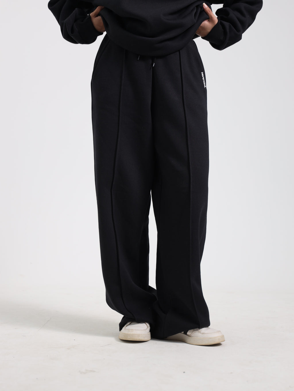 Nevermind Essentials volume I|Black Wide legged Pant for Qtr zip set