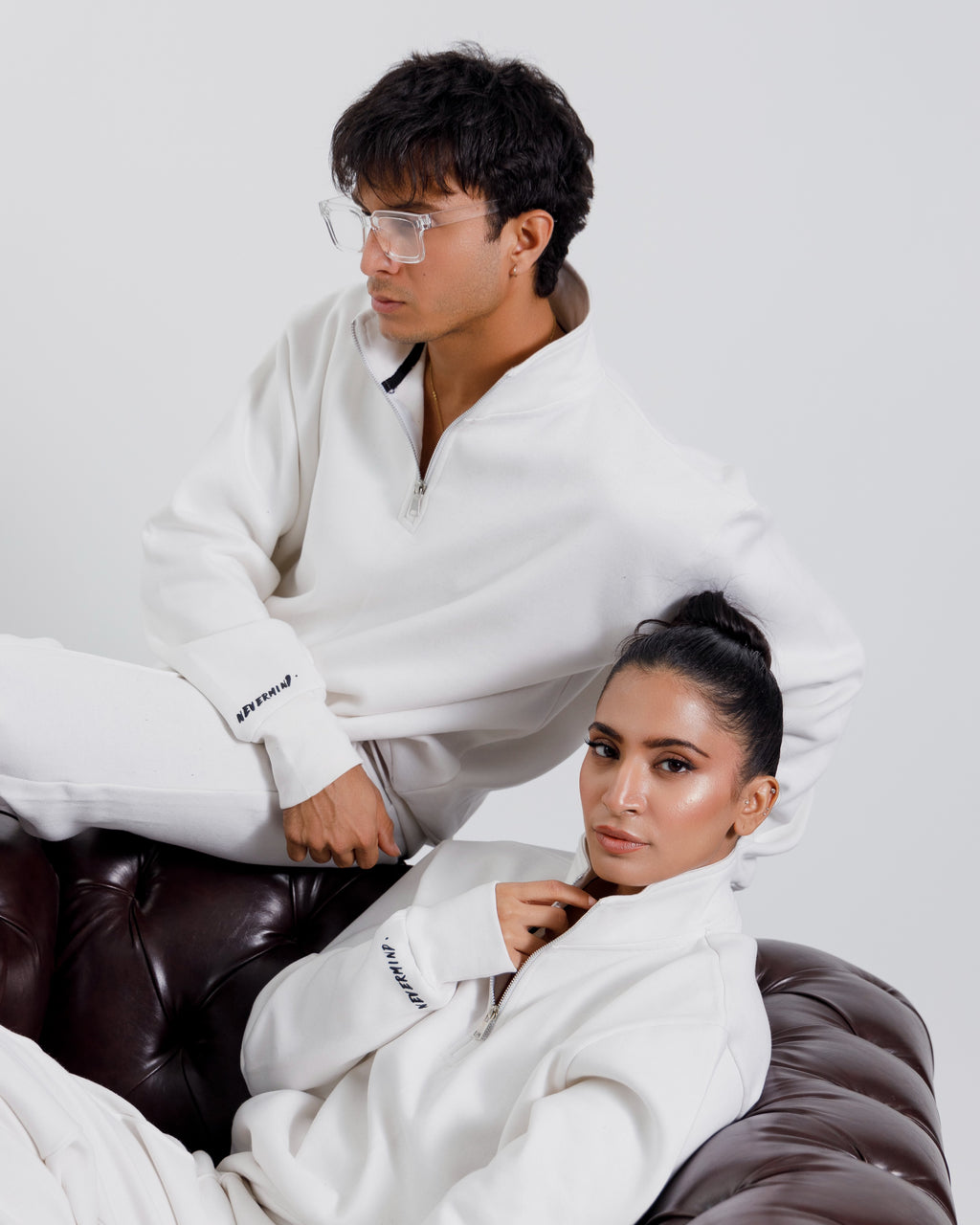 Nevermind Essentials volume I | White Sweatshirt fleece Co-ord set