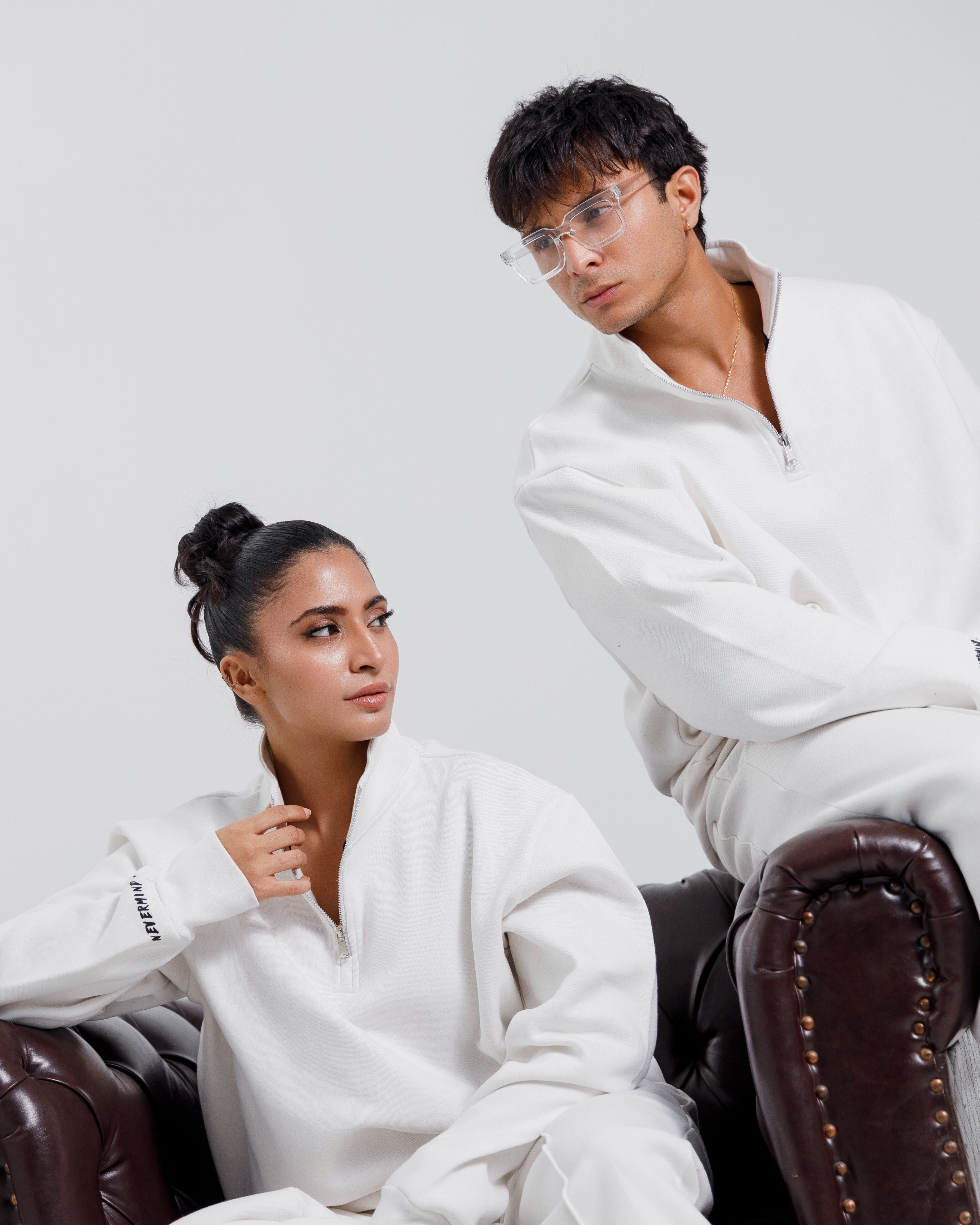 Nevermind Essentials volume I | White Sweatshirt fleece Co-ord set